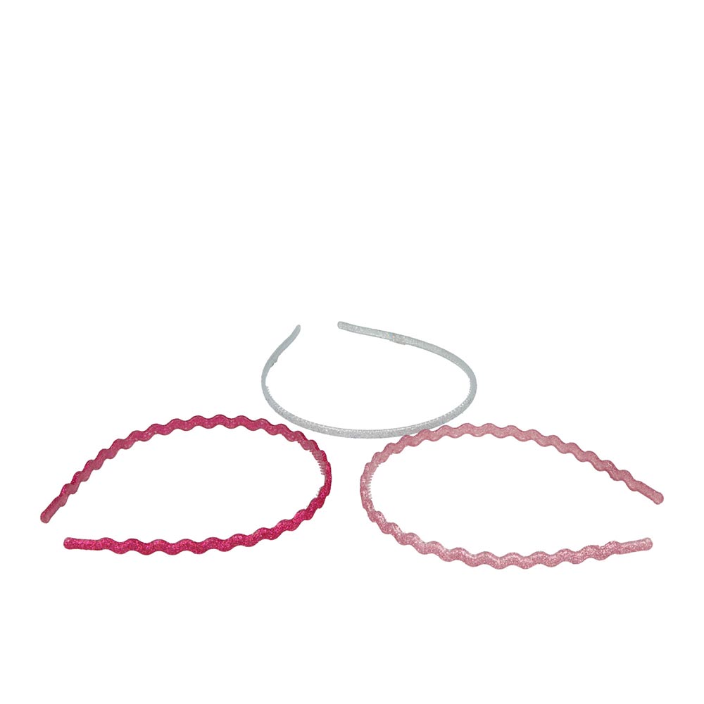 DIADEMAS FINAS CON PURPURINA set 3 pz